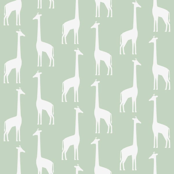 Manhattan Comfort Johnson Vivi Sage Giraffe 33 ft L X 209 in W Wallpaper BR4060-139058 - main
